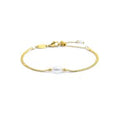 Carica l'immagine nel visualizzatore della galleria, Bracciale catena snake con perla ovale centrale
