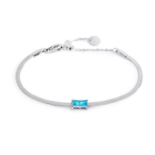 Bracciale catena snake con zircone baguette - Desidero