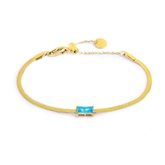 Bracciale catena snake con zircone baguette - Desidero
