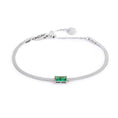 Carica l'immagine nel visualizzatore della galleria, Bracciale catena snake con zircone baguette - Desidero
