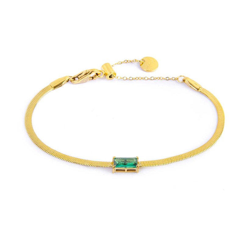 Bracciale catena snake con zircone baguette - Desidero