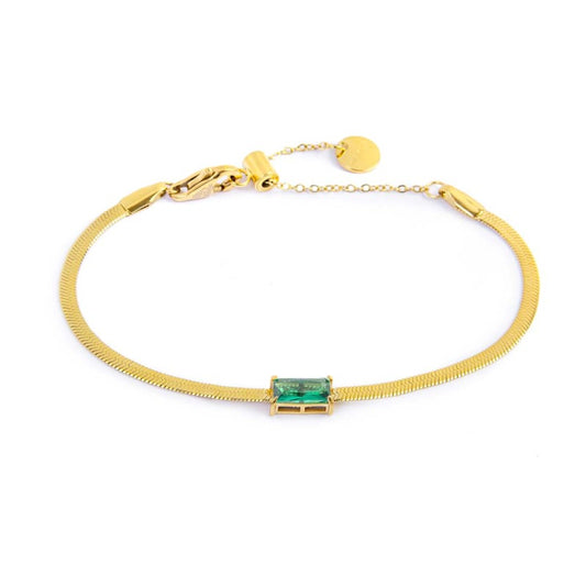 Bracciale catena snake con zircone baguette - Desidero