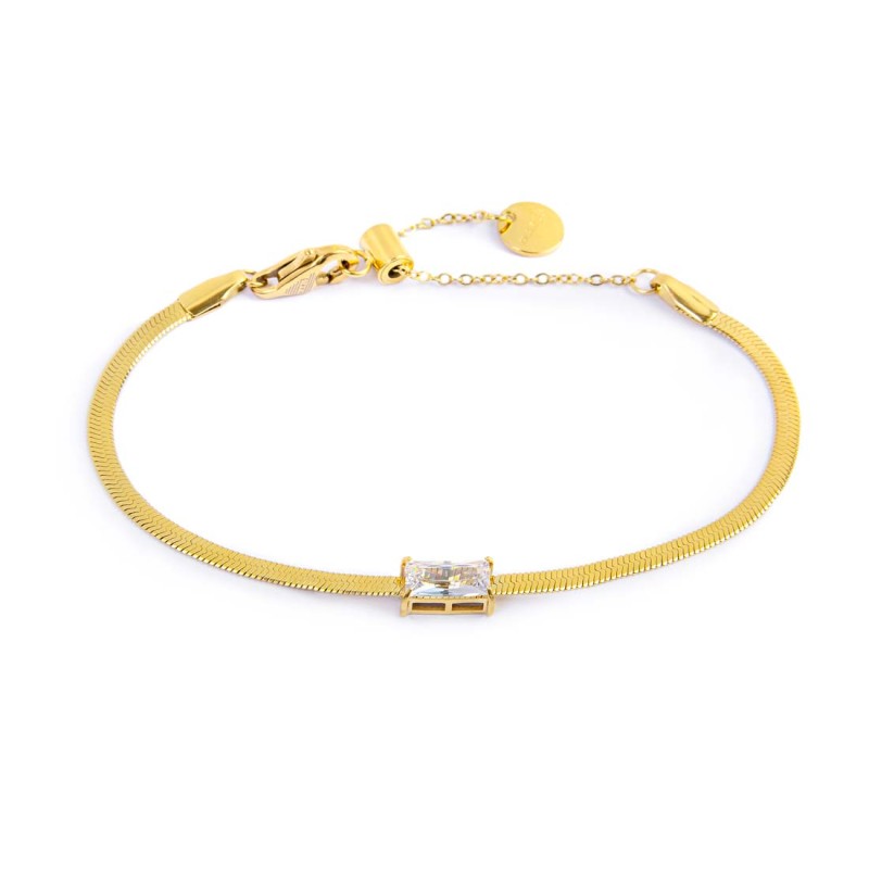 Bracciale catena snake con zircone baguette - Desidero