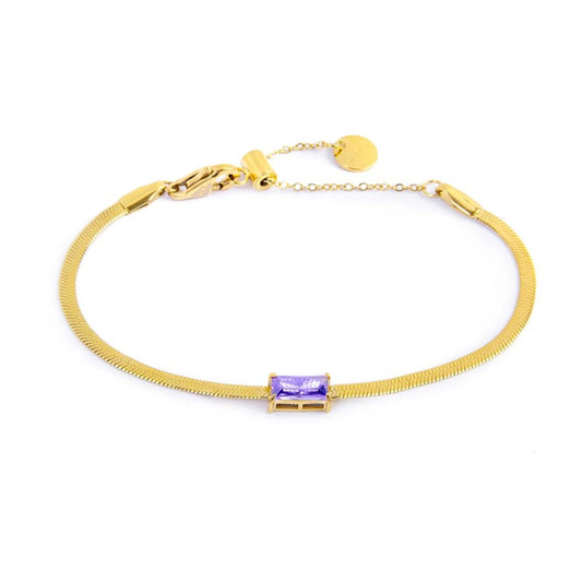 Bracciale catena snake con zircone baguette - Desidero