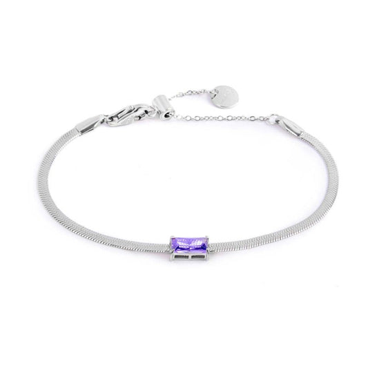 Bracciale catena snake con zircone baguette - Desidero