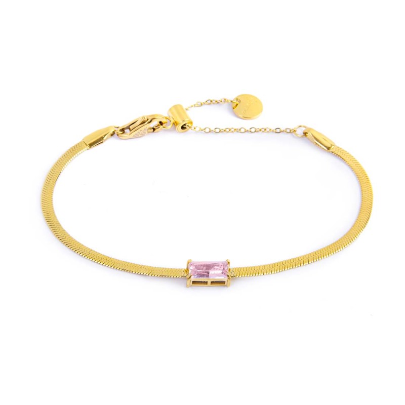 Bracciale catena snake con zircone baguette - Desidero