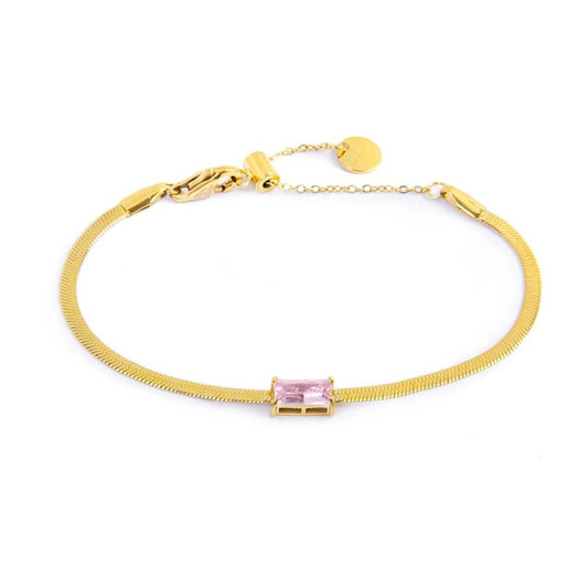 Bracciale catena snake con zircone baguette - Desidero