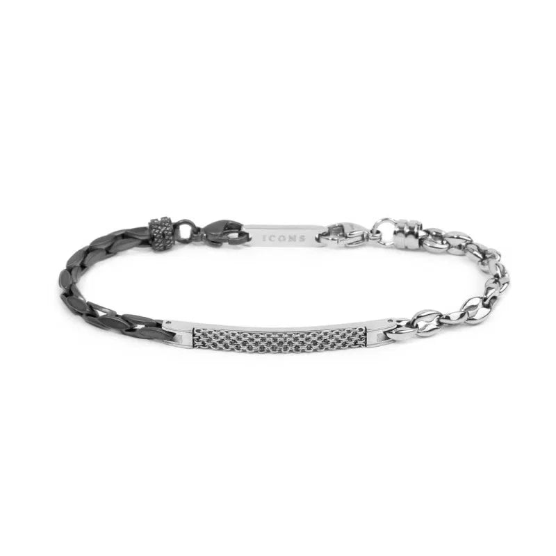 BRACCIALE CATENA SQUADRATA E CATENA MARINE