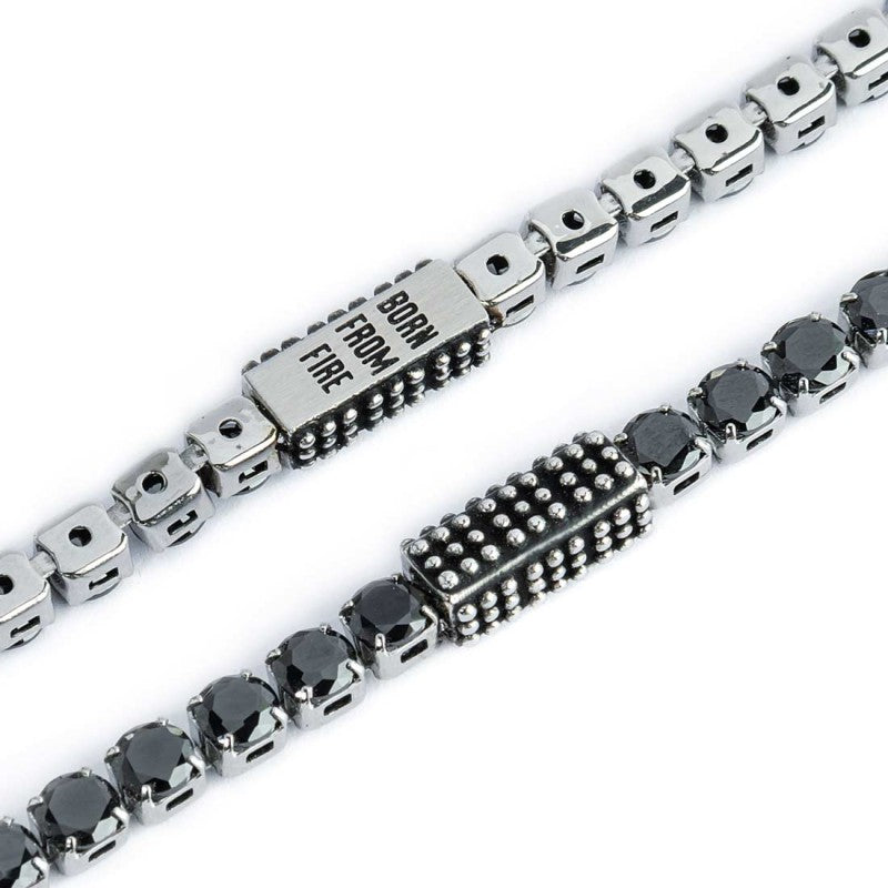 Bracciale catena tennis con zirconi neri 4mm