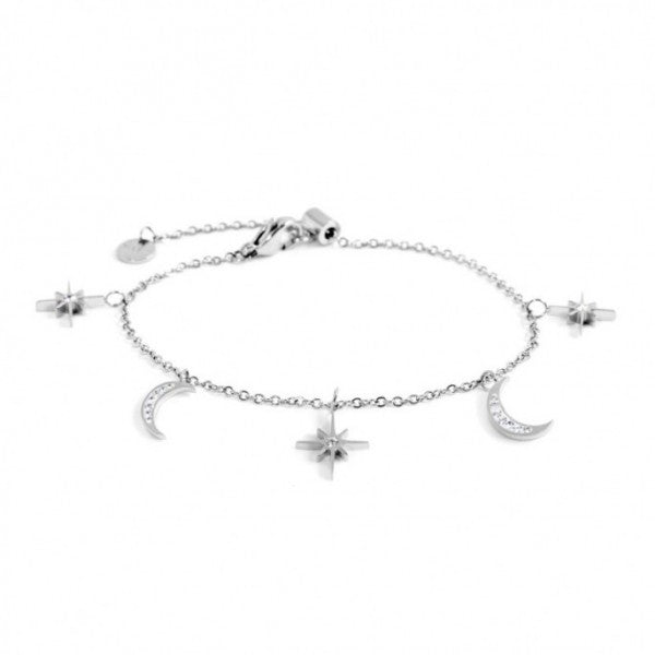 33BR0010 BRACCIALE CON LUNE E ROSE DEI VENTI PENDENTI