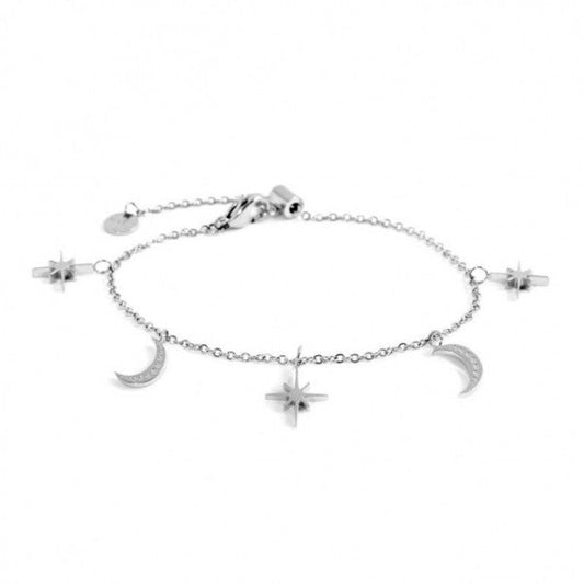 Bracciale Con Lune E Rose Dei Venti Pendenti - Desidero