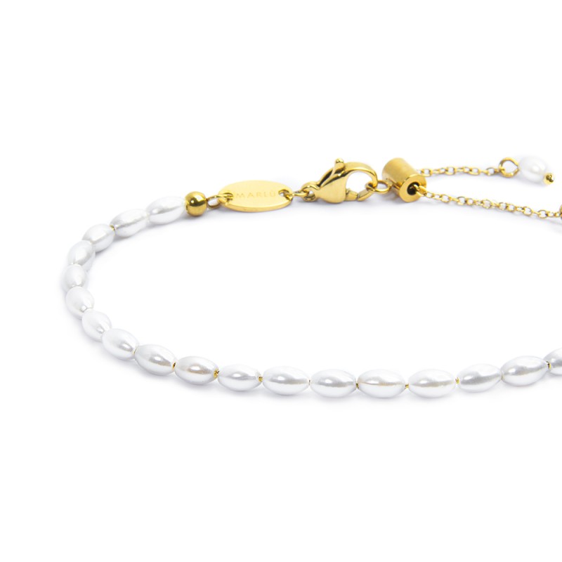 Bracciale con perle ovali