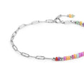 Carica l'immagine nel visualizzatore della galleria, Bracciale con perline colorate e catena a maglia larga
