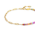 Carica l'immagine nel visualizzatore della galleria, Bracciale con perline colorate e catena a maglia larga
