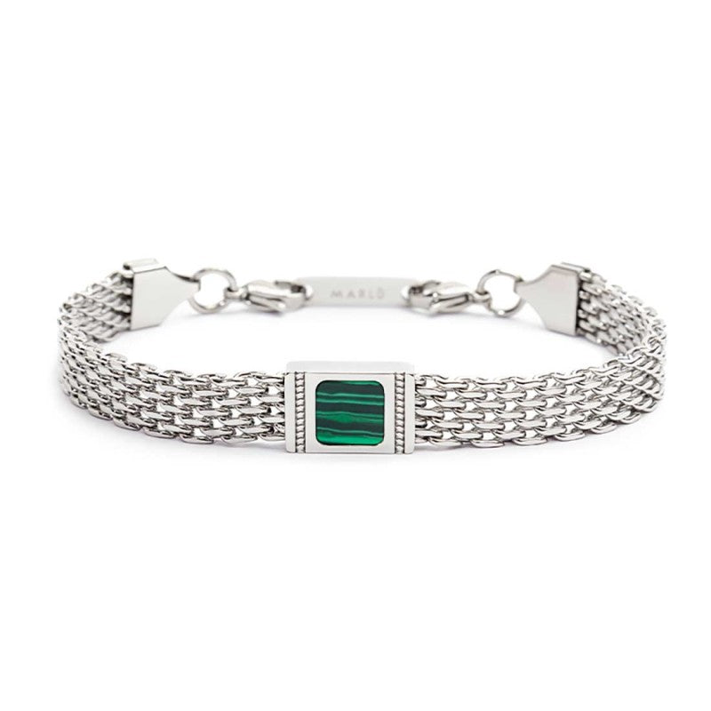 Bracciale con pietra centrale catena mesh - Desidero