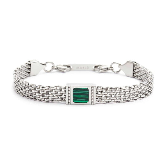 Bracciale con pietra centrale catena mesh - Desidero