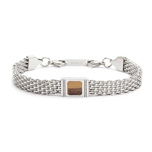 Bracciale con pietra centrale catena mesh - Desidero