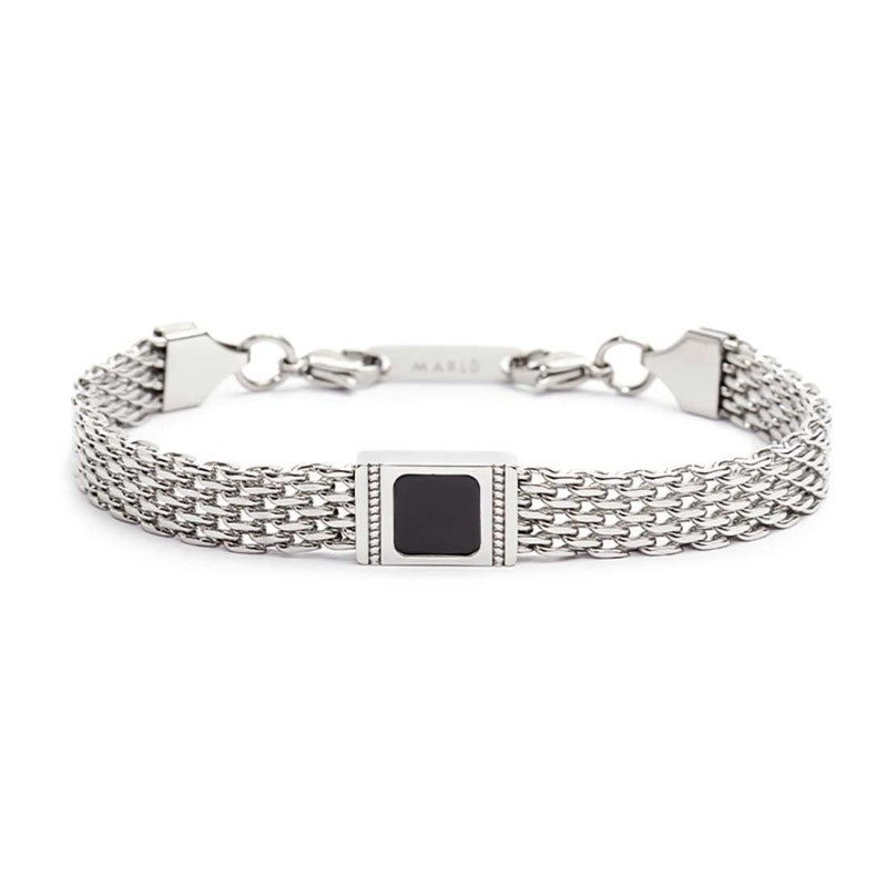 Bracciale con pietra centrale catena mesh - Desidero