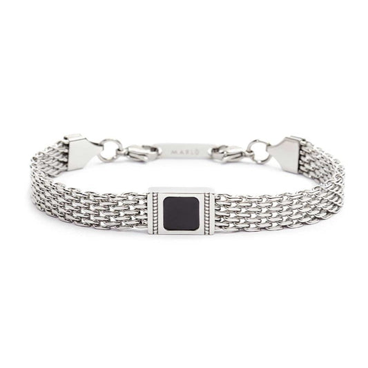 Bracciale con pietra centrale catena mesh - Desidero
