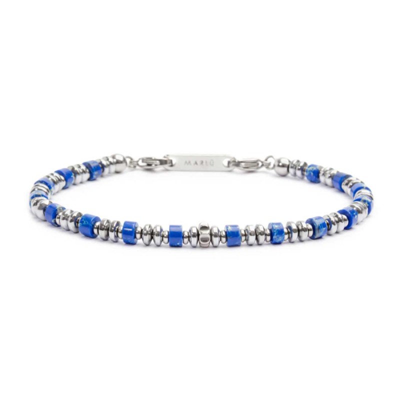 Bracciale con rondelle in pietra ed elementi in ematite - Desidero