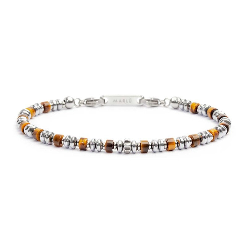 Bracciale con rondelle in pietra ed elementi in ematite - Desidero
