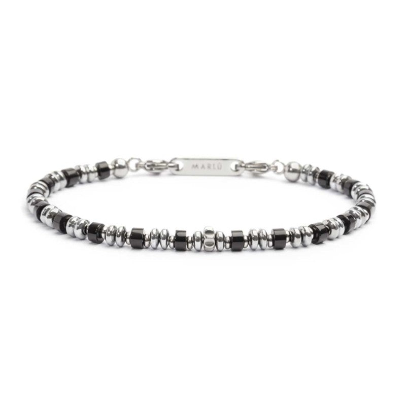 Bracciale con rondelle in pietra ed elementi in ematite - Desidero
