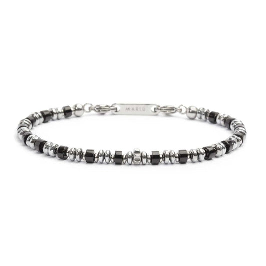 Bracciale con rondelle in pietra ed elementi in ematite - Desidero