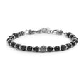 Carica l'immagine nel visualizzatore della galleria, Bracciale con sfere in onice nera e pietra lavica
