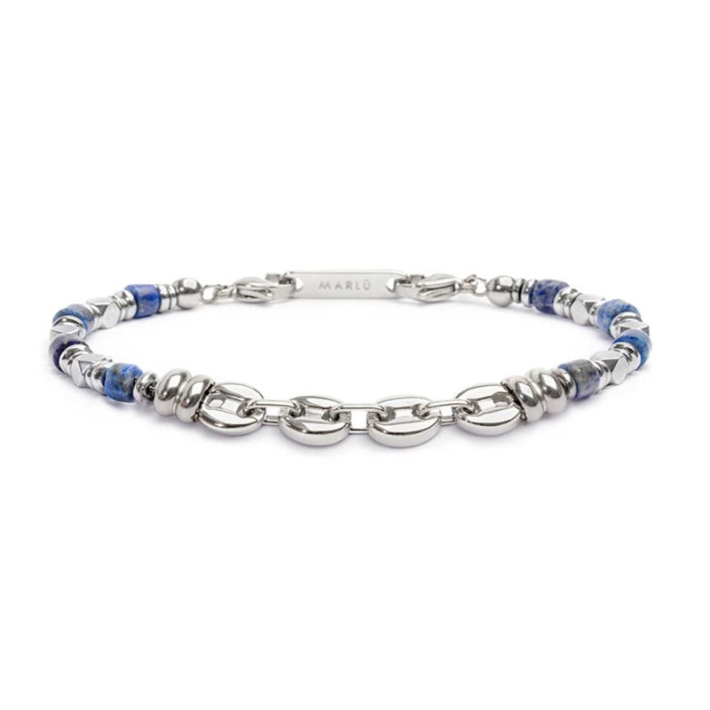 Bracciale con sodalite a rondelle e catena marine - Desidero