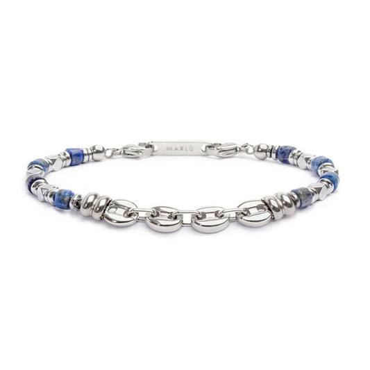 Bracciale con sodalite a rondelle e catena marine - Desidero