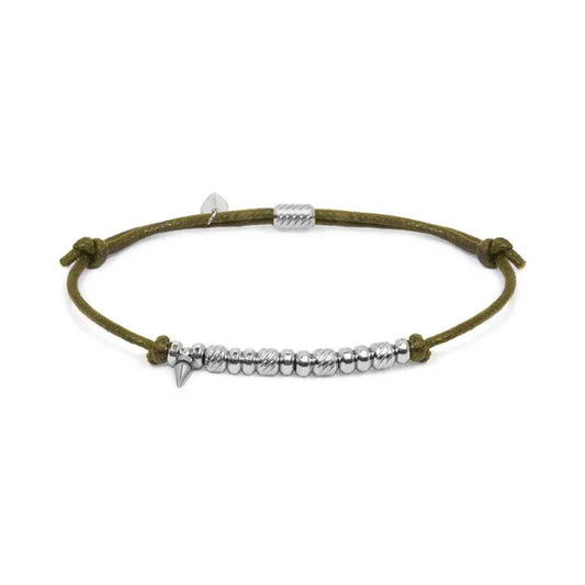 BRACCIALE CORDINO CERATO ELEMENTI IN ACCIAIO E MINI SPIKE