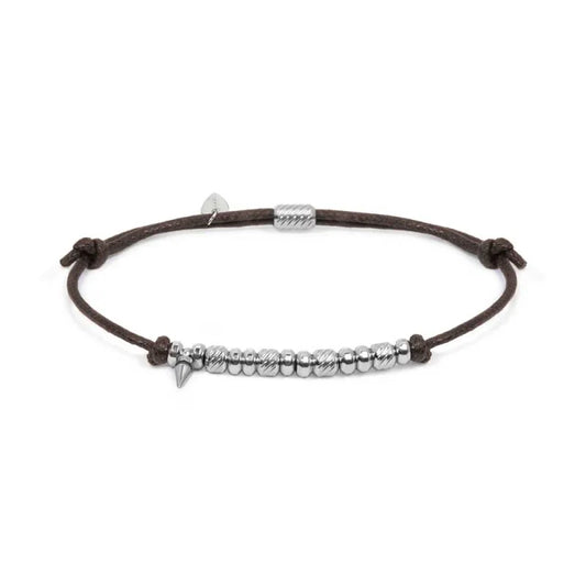 BRACCIALE CORDINO CERATO ELEMENTI IN ACCIAIO E MINI SPIKE