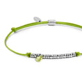 Carica l'immagine nel visualizzatore della galleria, Bracciale cordino con elementi acciaio e zircone pendente
