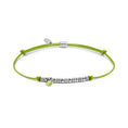 Carica l'immagine nel visualizzatore della galleria, Bracciale cordino con elementi acciaio e zircone pendente
