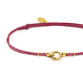 Carica l'immagine nel visualizzatore della galleria, Bracciale cordino con moschettone ad anello centrale
