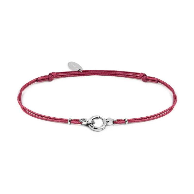 Bracciale cordino con moschettone ad anello centrale