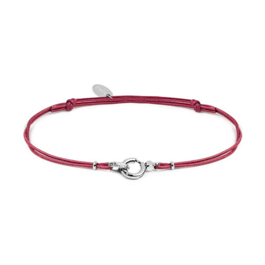 Bracciale cordino con moschettone ad anello centrale