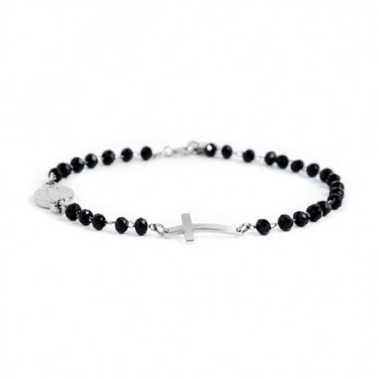 33BR0004N-L BRACCIALE CRISTALLI NERI ROSARIO