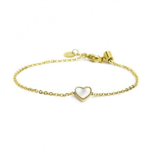 15BR070G-W BRACCIALE CUORE DI MADREPERLA
