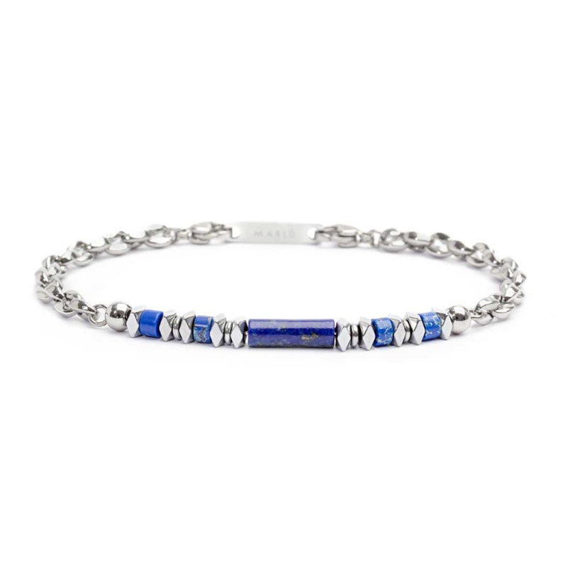 Bracciale elementi in pietra ed elementi in ematite catena marine - Desidero