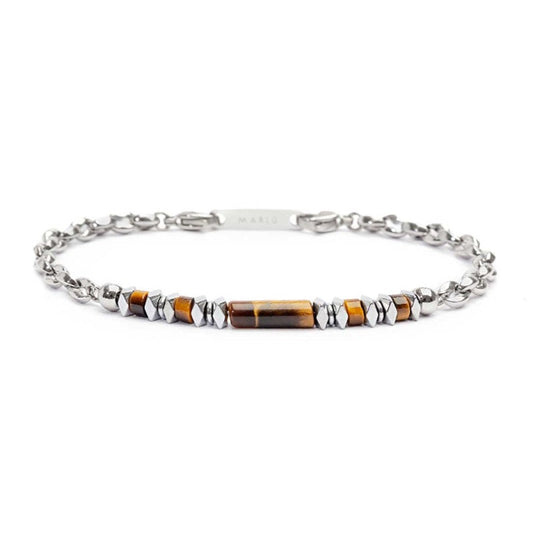 Bracciale elementi in pietra ed elementi in ematite catena marine - Desidero