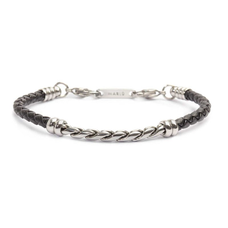 Bracciale in pelle sintetica con catena twisted - Desidero