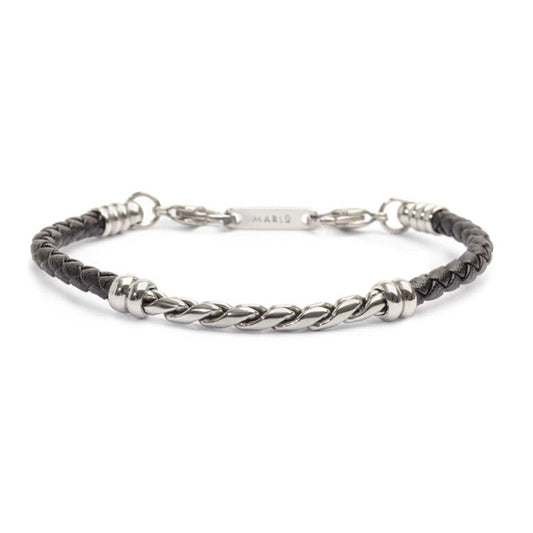 Bracciale in pelle sintetica con catena twisted - Desidero
