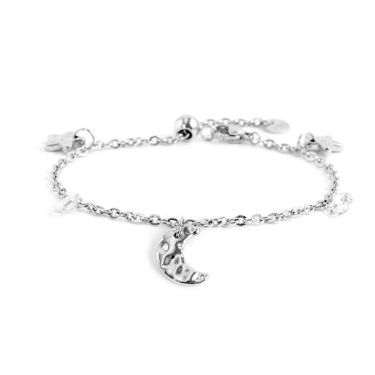 Bracciale luna pendente e zirconi - Desidero