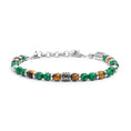 Carica l'immagine nel visualizzatore della galleria, Bracciale malachite e occhio di tigre 6mm - Desidero
