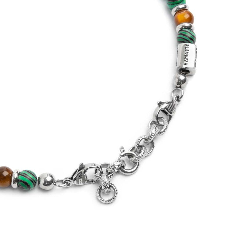Bracciale malachite e occhio di tigre 6mm - Desidero