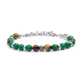 Carica l'immagine nel visualizzatore della galleria, Bracciale malachite e occhio di tigre 8mm - Desidero
