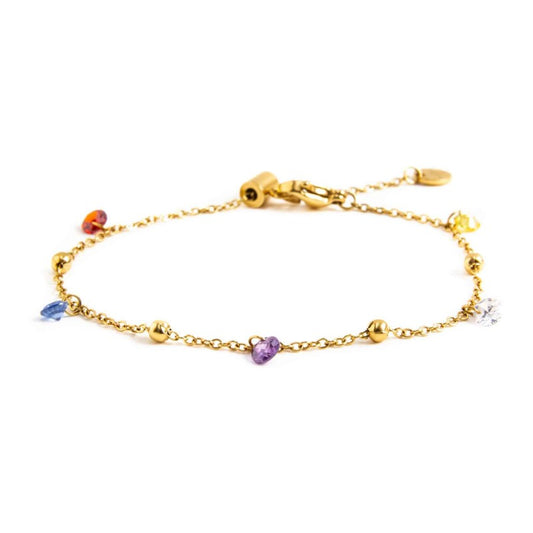 2br0061g-rgb Bracciale con cristalli colorati e sfere