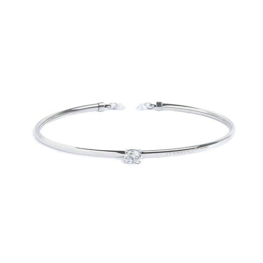 Bracciale rigido con zircone 5.25mm centrale e zirconi alle estremità