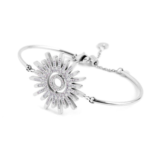 33br0005 Bracciale sole con cristalli bianchi